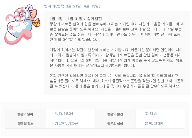 1월 별자리 운세 | 인스티즈