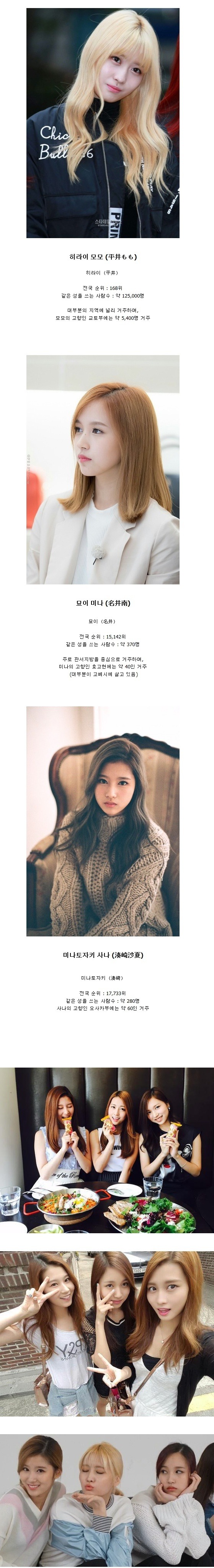 트와이스 일본인 멤버들의 희귀한 성씨 | 인스티즈