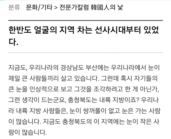 한국인의 얼굴 특징 | 인스티즈