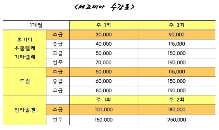 세고비아실용음악학원 이미지