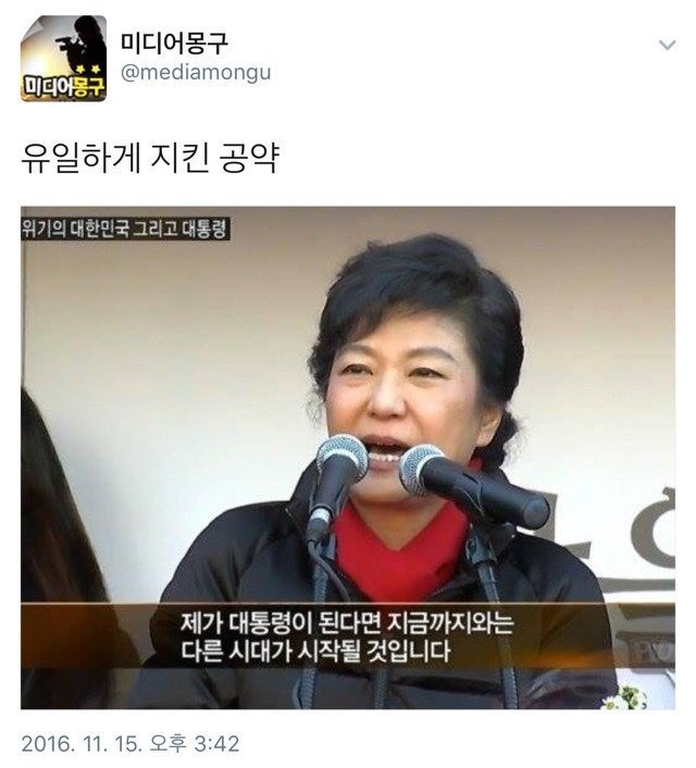 박근혜가 유일하게 지킨 공약 | 인스티즈