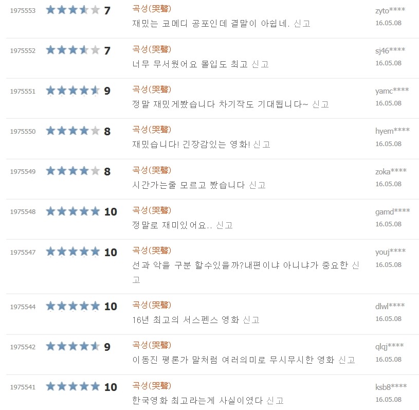 영화 곡성본 사람들의 한줄평 | 인스티즈