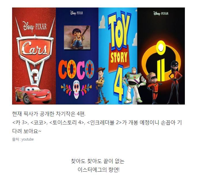 이스터 에그를 위해 영화를 만드는 듯한 픽사 | 인스티즈