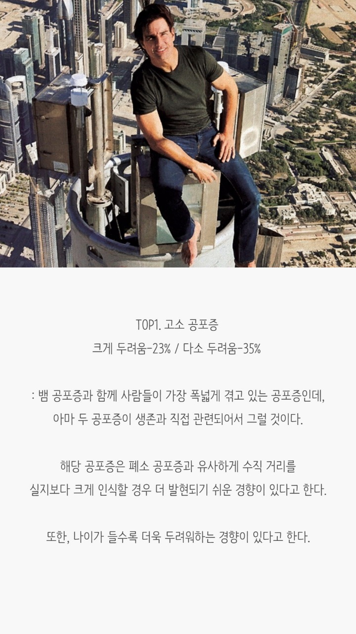 사람들이 겪는 공포증(무서운 사진 없음) | 인스티즈