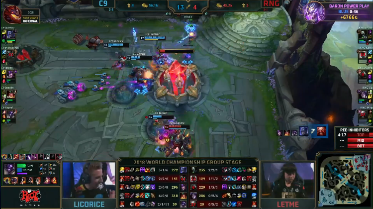 [LOL] 2018 롤드컵 그룹 스테이지 / 대회 5일차 4경기,"C9(북미) vs RNG(중국)"- 경기결과 | 인스티즈