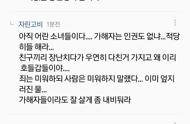 여중생 폭행 댓글 반응甲 | 인스티즈